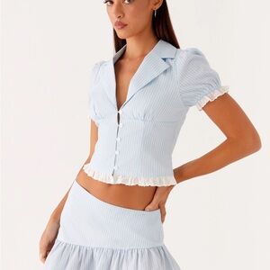 Bennett button up set pinstripe